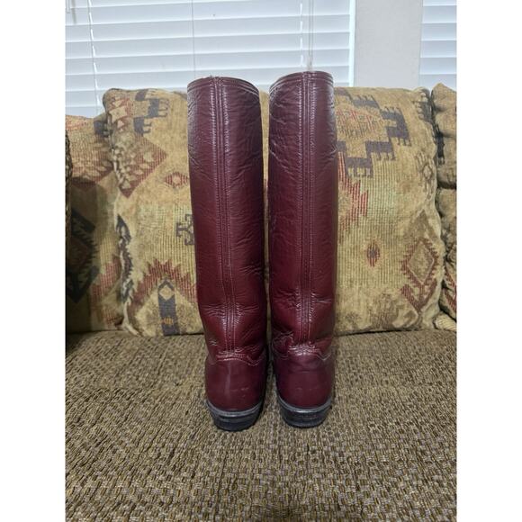 Vintage Western Boots Red Cherry Leather Cats Paw Neoprene W-7-7.5 M- 5.5-6 main image 7
